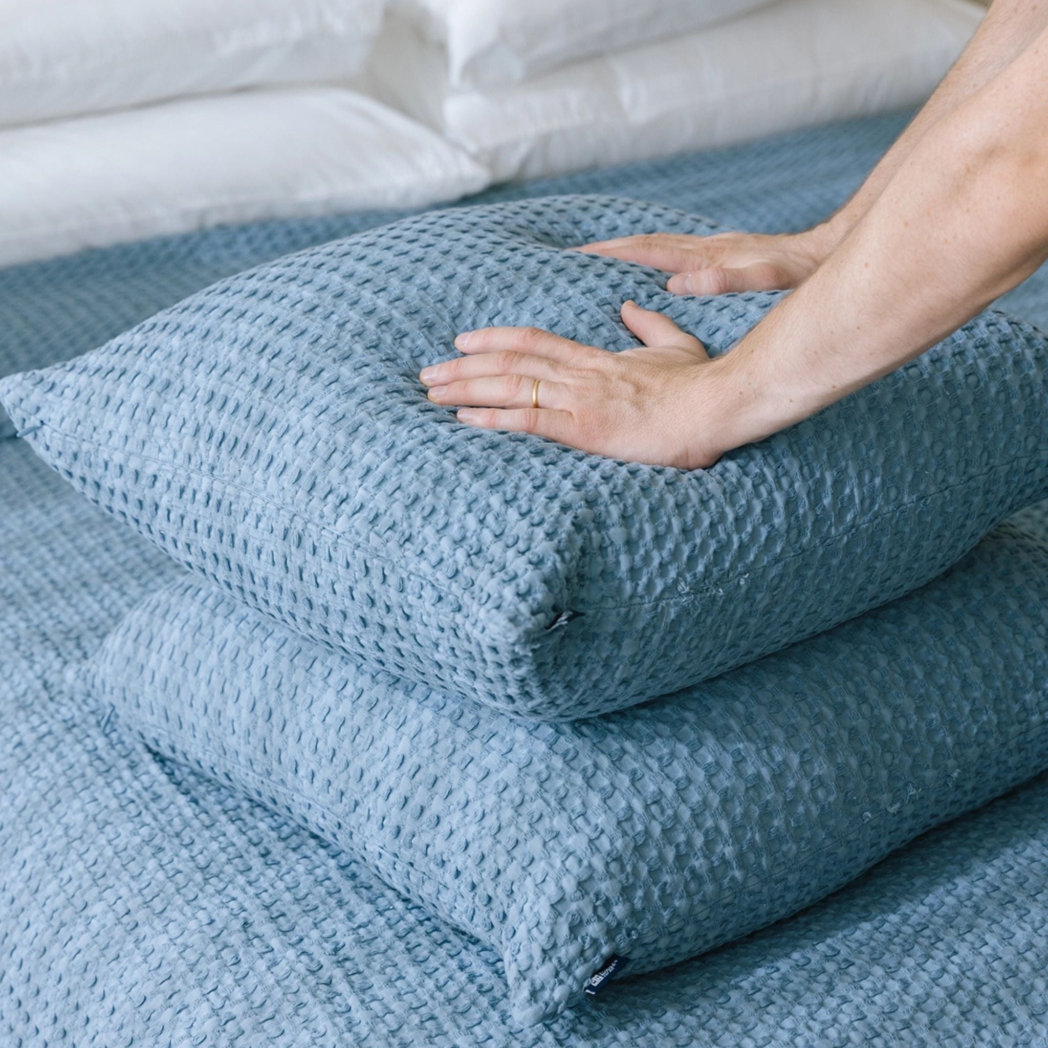 Blue Santa Luzia Waffle Bedspreads - Torres Novas