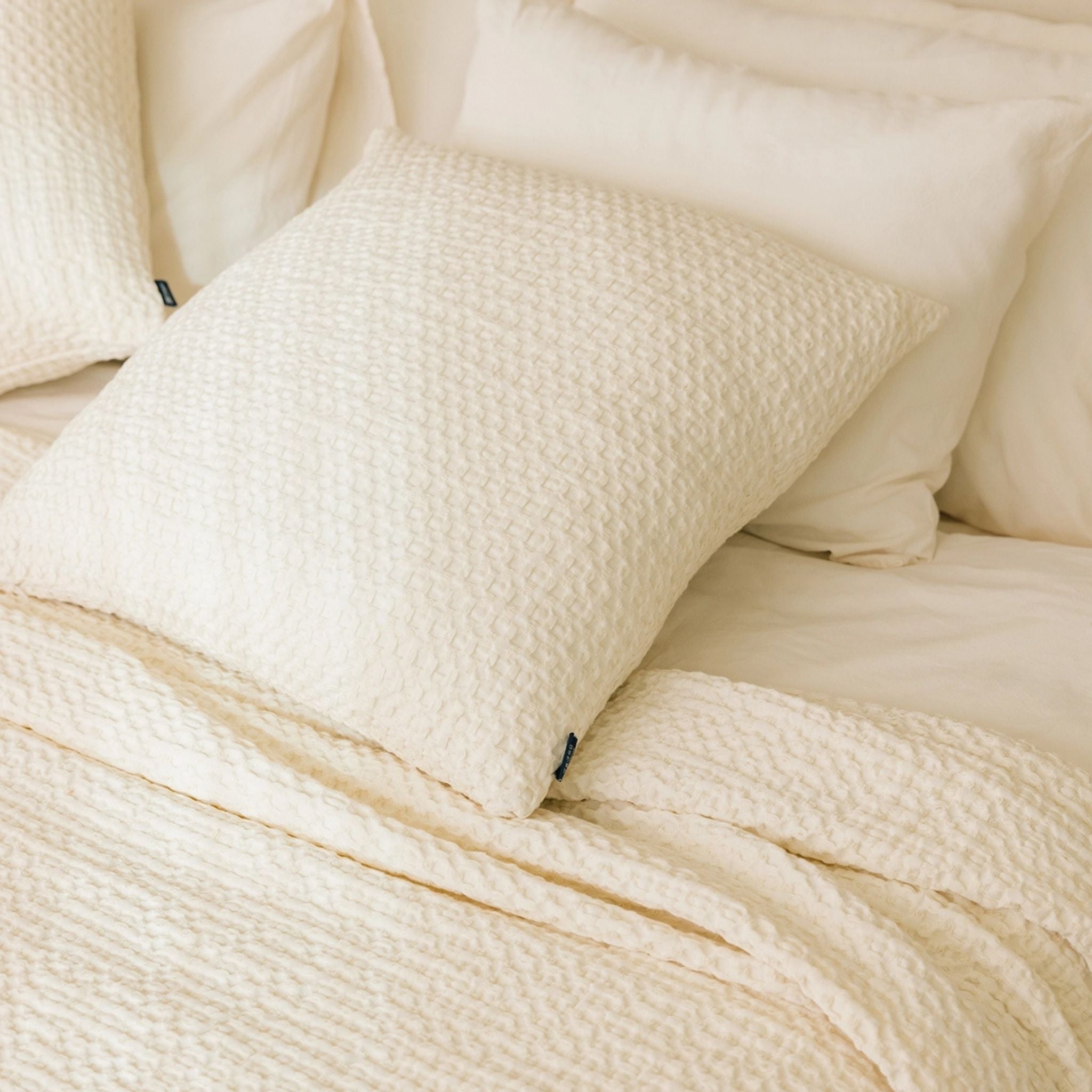 Natural Santa Luzia Waffle Bedspreads - Torres Novas