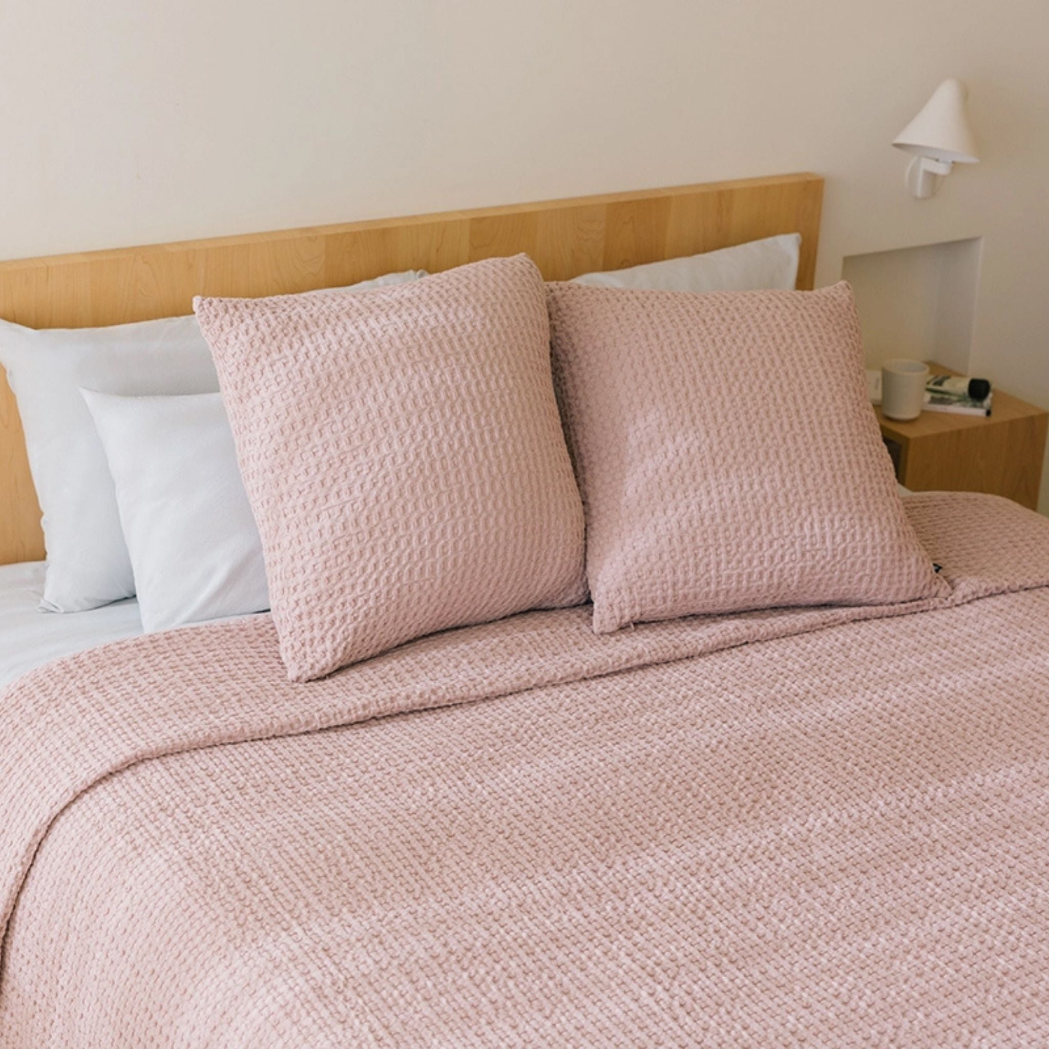 Old pink Santa Luzia Waffle Bedspreads - Torres Novas