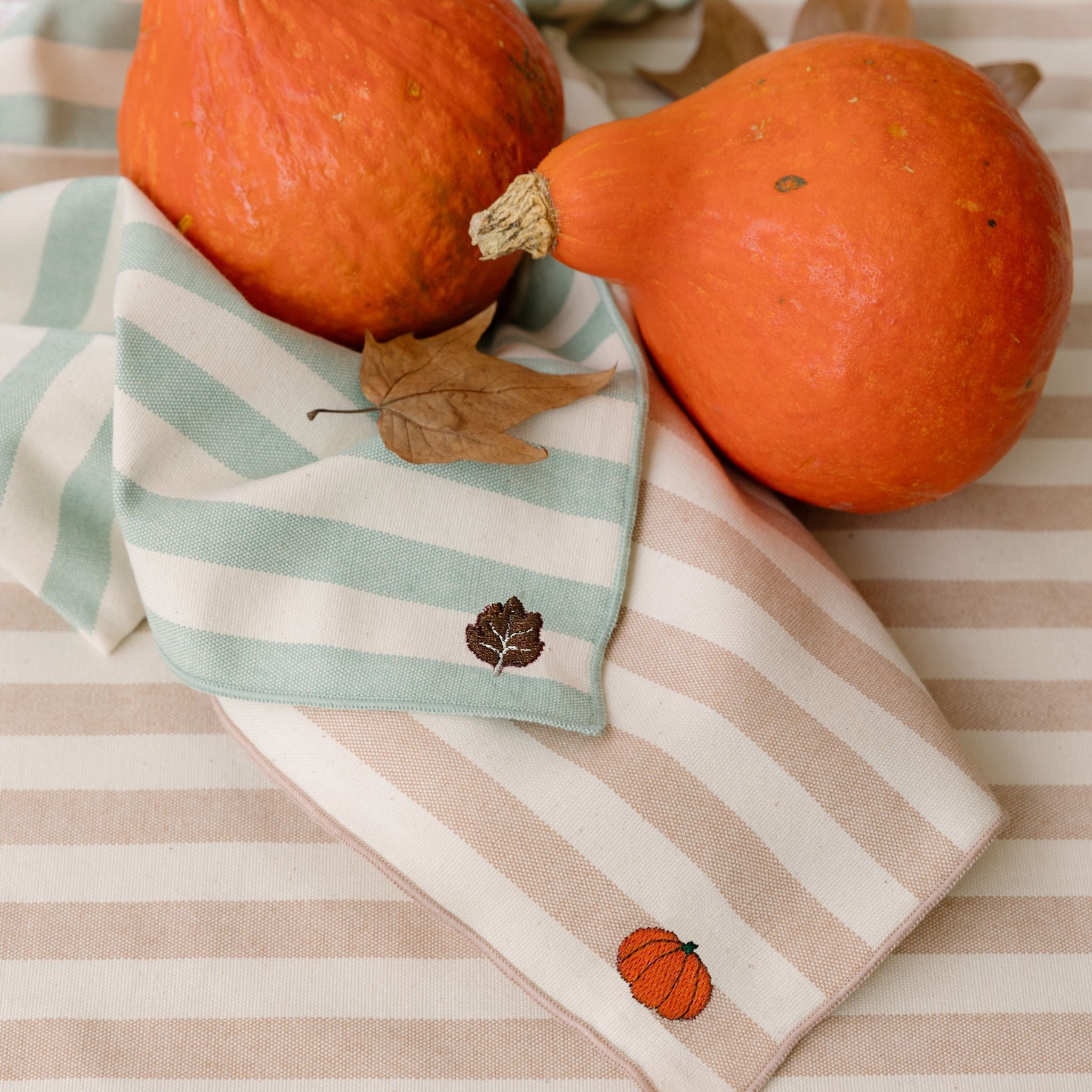 Barra Napkins with fall embroidery