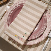 Barra napkin with flower embroidery