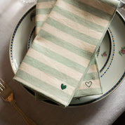 Barra Napkins with heart embroidery