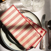 Barra Napkins with heart embroidery