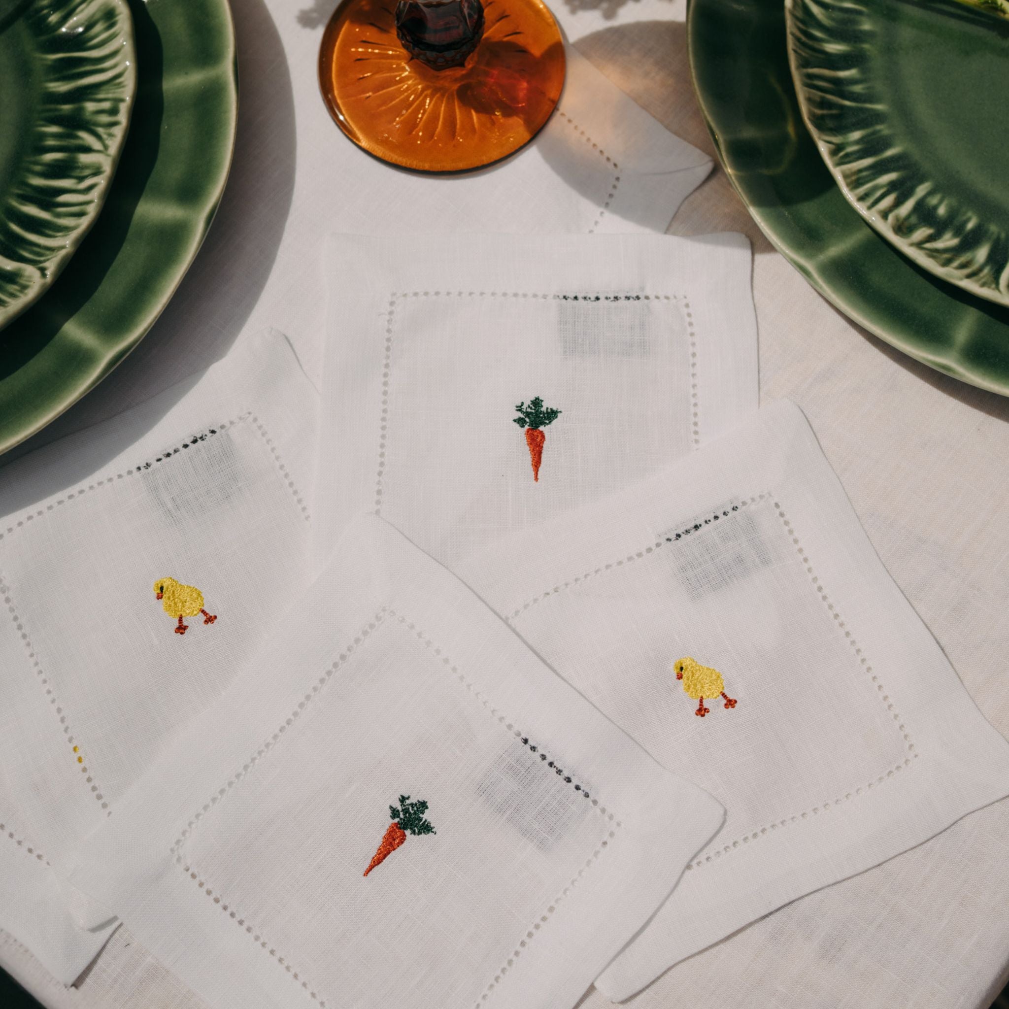 Mafra linen napkin and placemat with easter embroidery