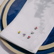 Mafra linen napkin and placemat with flower embroidery