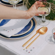Mafra linen napkin and placemat with flower embroidery