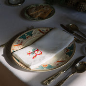 Mafra napkins embroidered with red Christmas letters (Pack of 2)