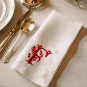 Mafra linen letter embroidery napkins (Pack of 2)