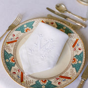 Mafra napkins embroidered with white Christmas letters (Pack of 2)