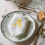 Mafra linen letter embroidery napkins (Pack of 2)