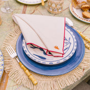 Ecru Nazaré napkins with summer embroidery