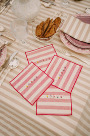 Barra napkin with flower embroidery
