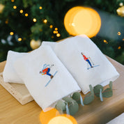 Toalla de bidé y toalla facial de lujo con deportistas retro 