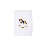 Face towel with horse embroidery