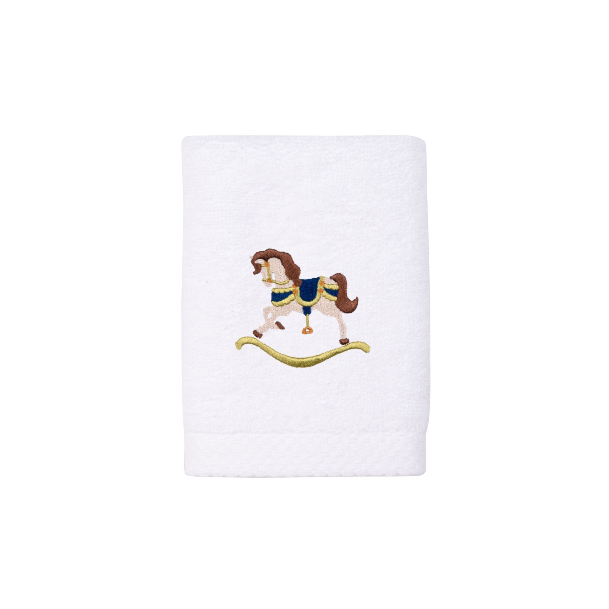 Face towel with horse embroidery