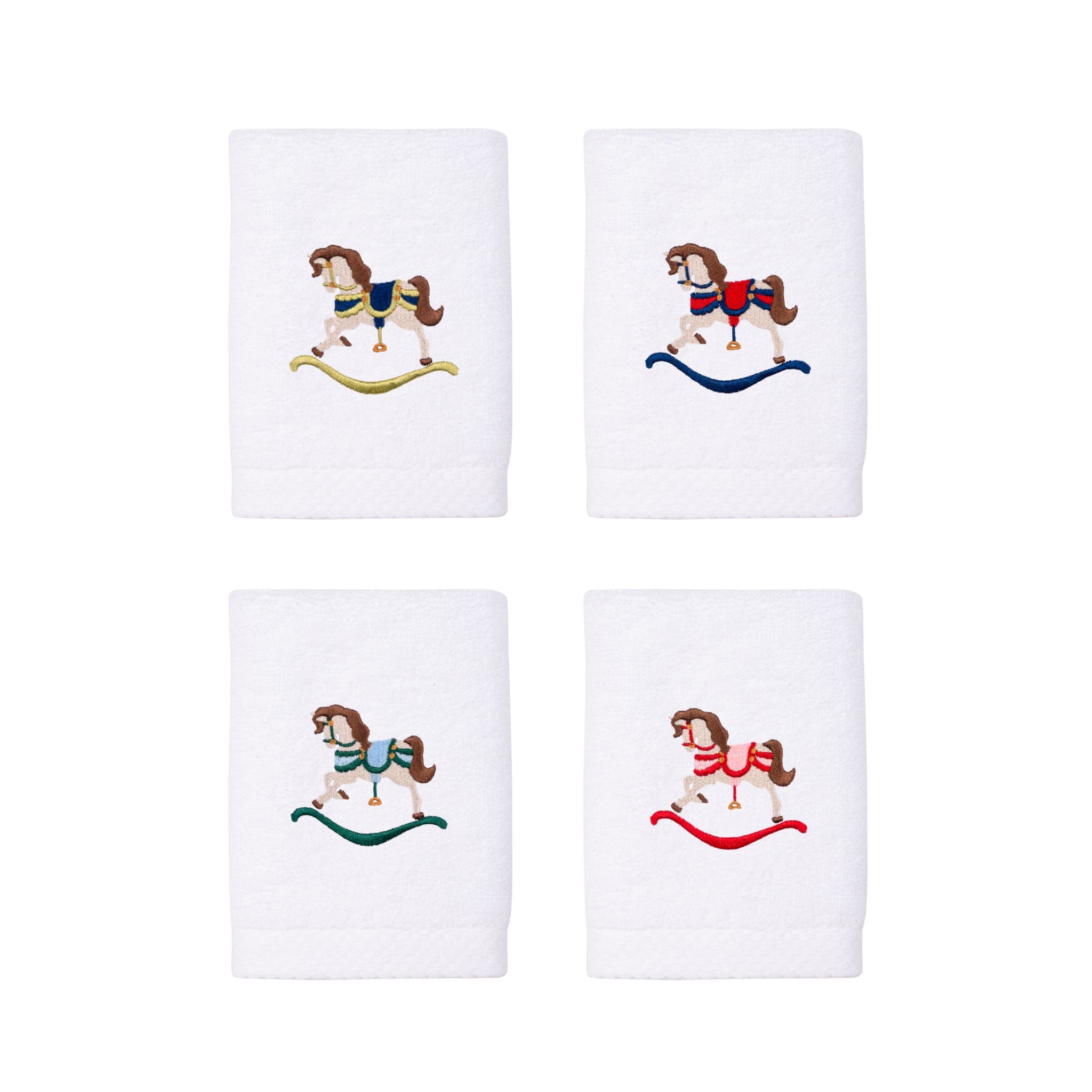 Face towel with horse embroidery