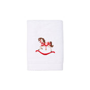 Face towel with horse embroidery