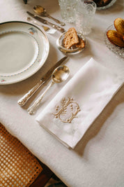 Serviettes de table Mafra avec lettre brodée (Set de 2)