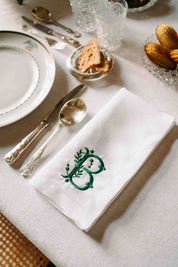 Serviettes de table Mafra avec lettre brodée (Set de 2)