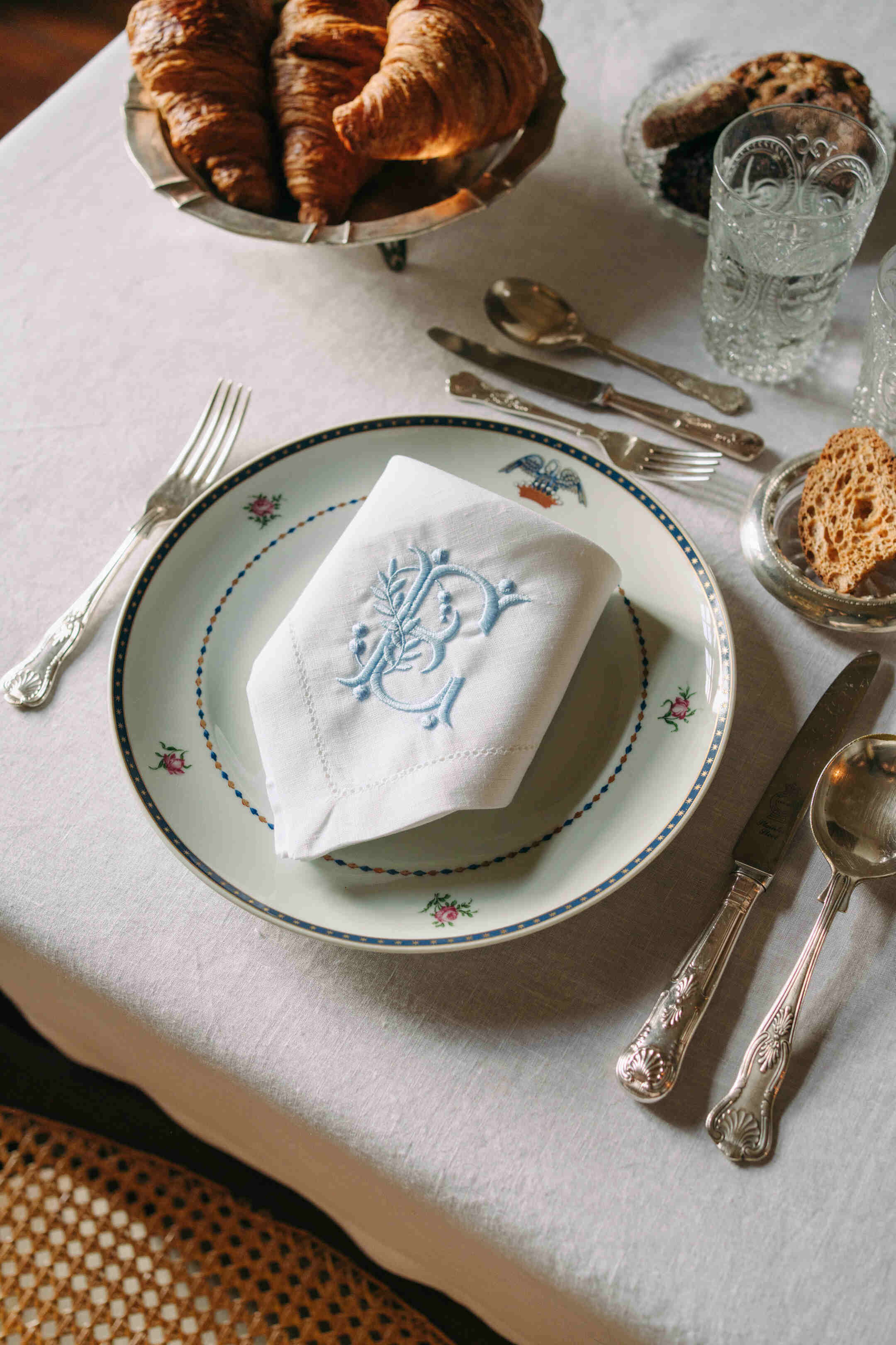 Serviettes de table Mafra avec lettre brodée (Set de 2)