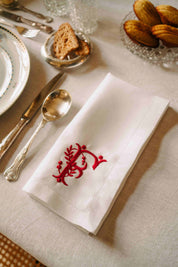 Serviettes de table Mafra avec lettre brodée (Set de 2)