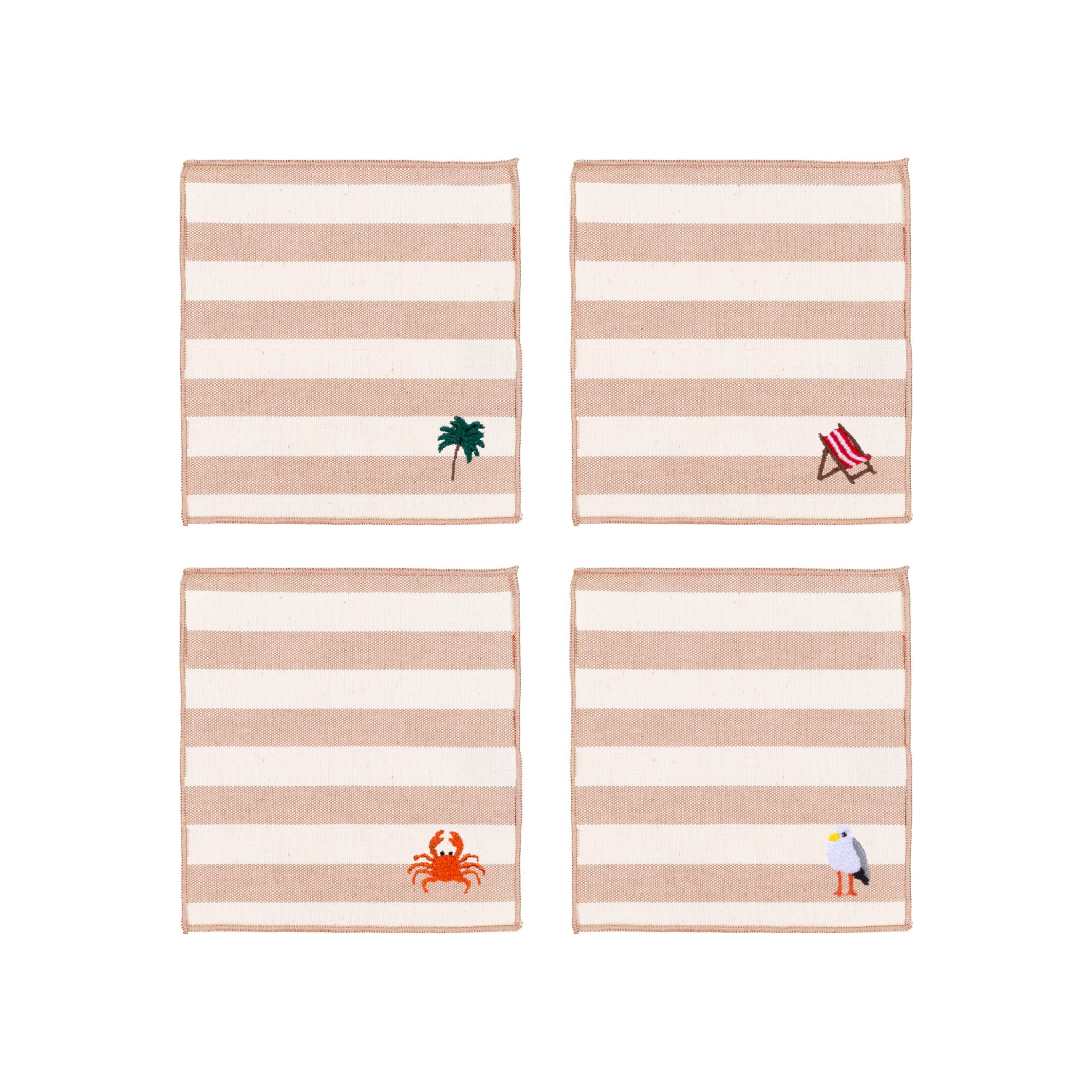 Servilletas bordadas de verano Barra