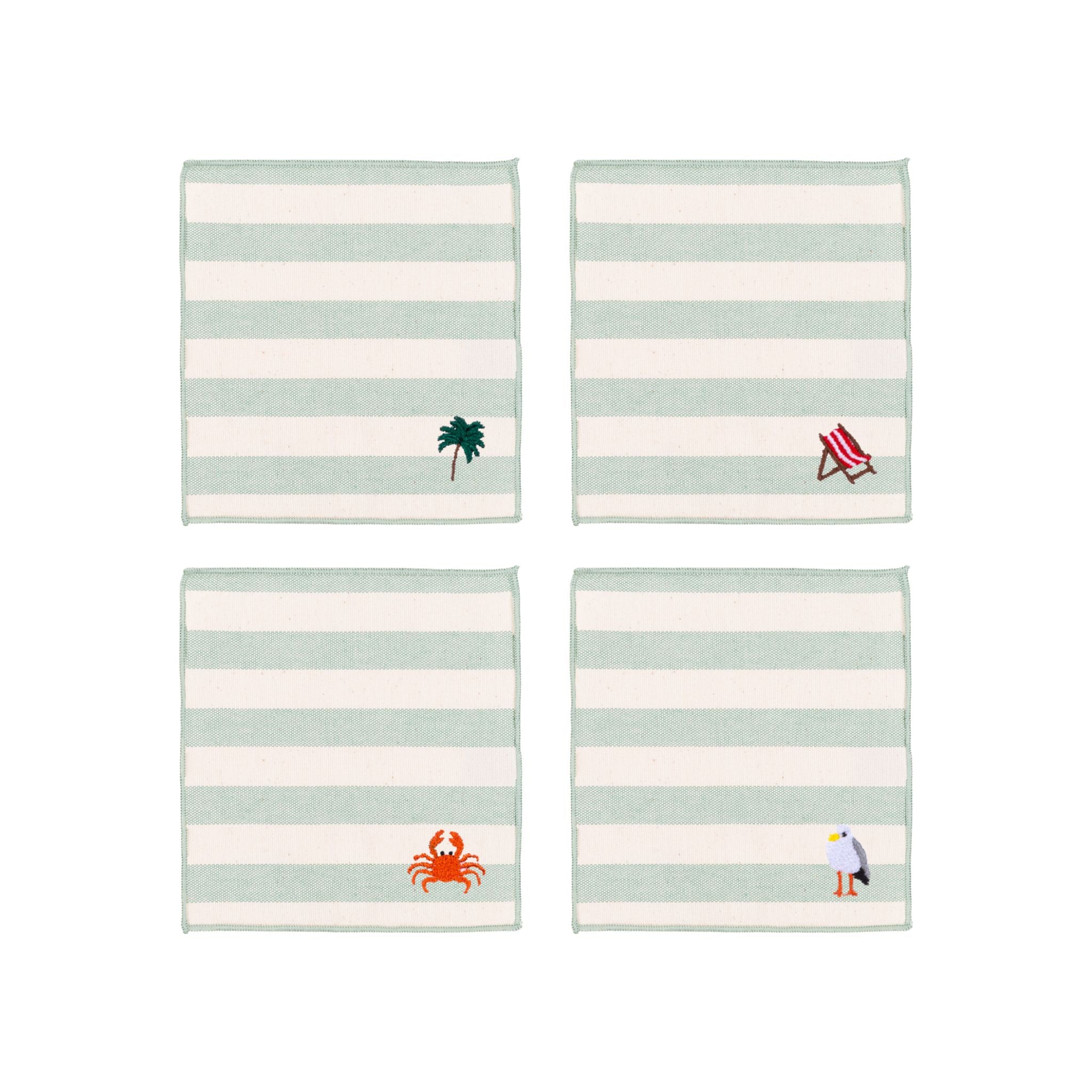 Servilletas bordadas de verano Barra