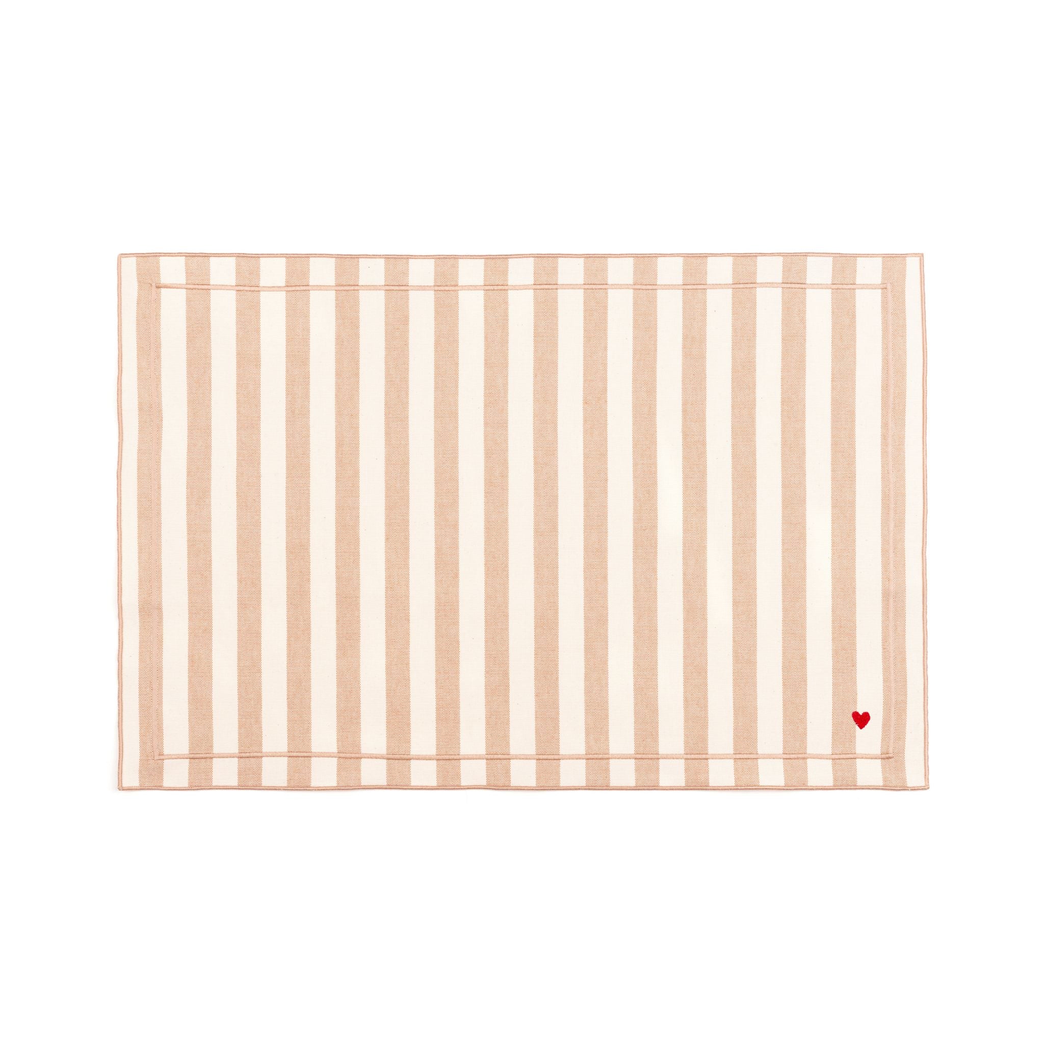 Roupa de mesa Barra, em algodão, com corações bordados