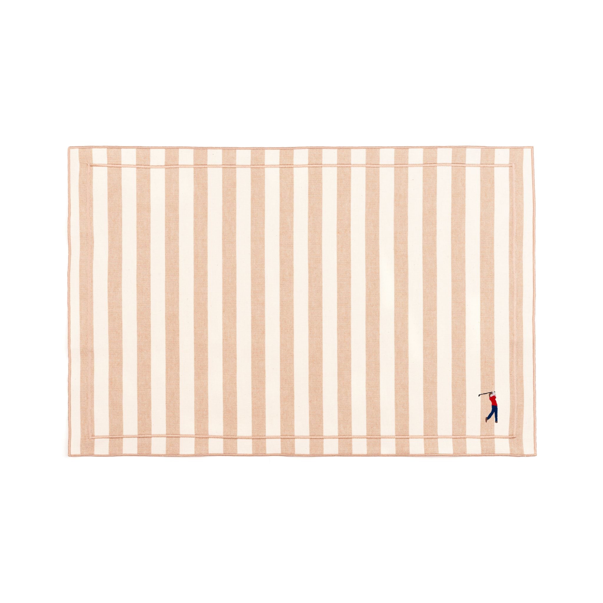 Linge de table Barra, en coton, avec des sportifs rétro brodés