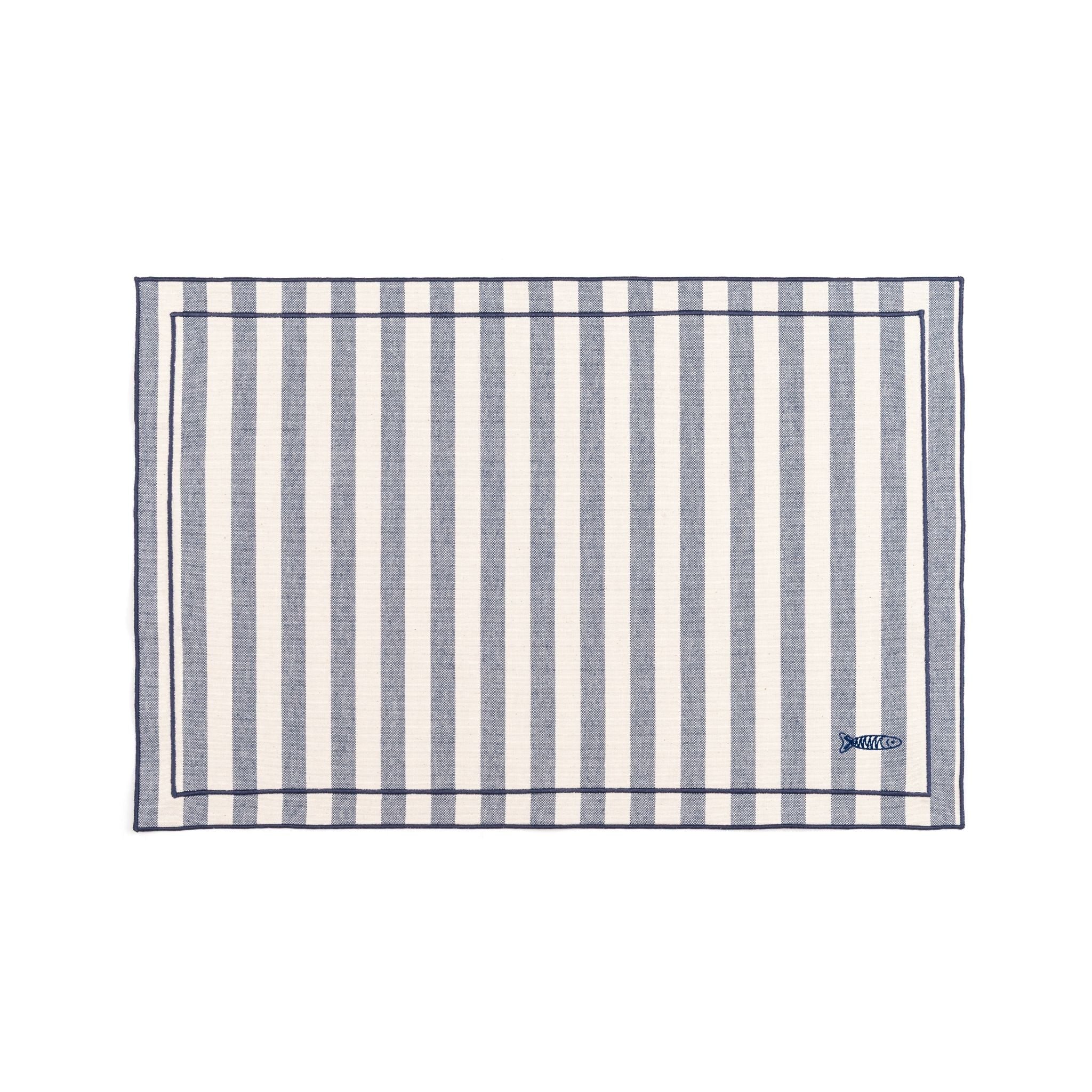 Linge de table Barra, en algodón, avec des motifs inspirés du Portugal brodés