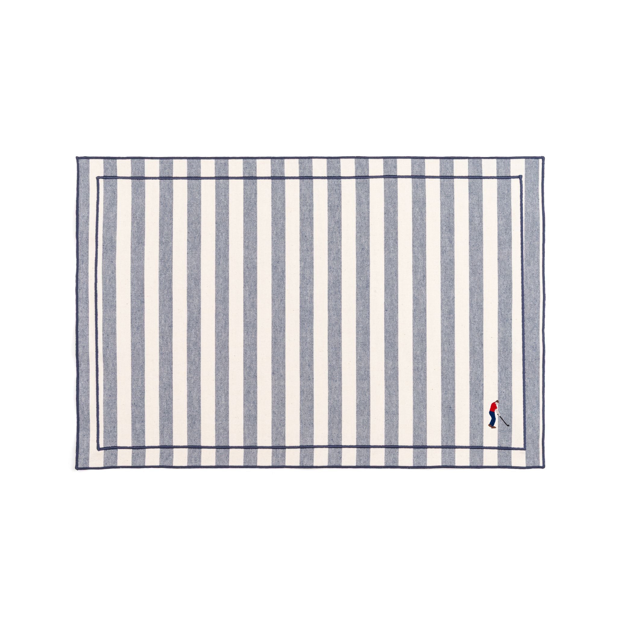 Linge de table Barra, en coton, avec des sportifs rétro brodés