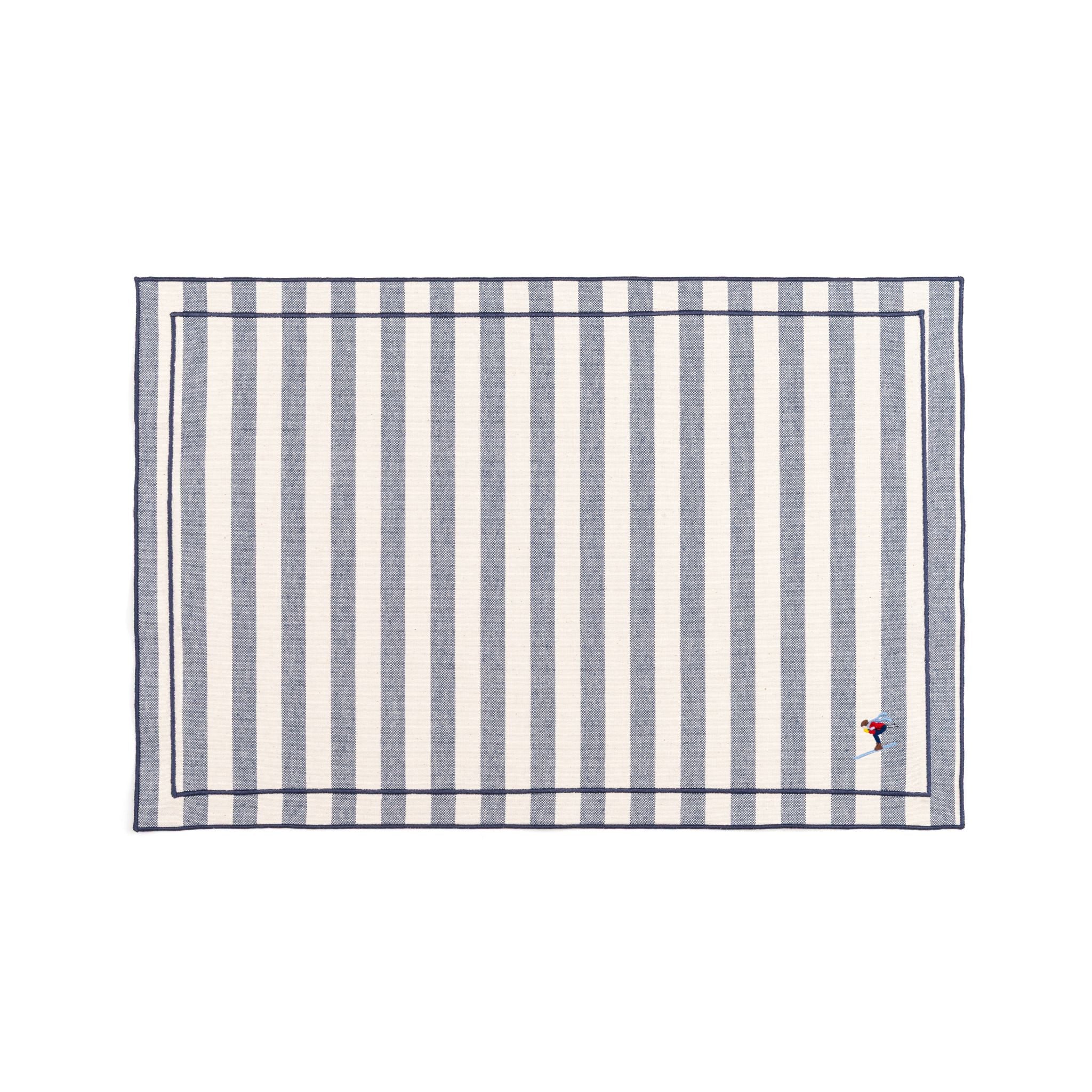 Linge de table Barra, en coton, avec des sportifs rétro brodés