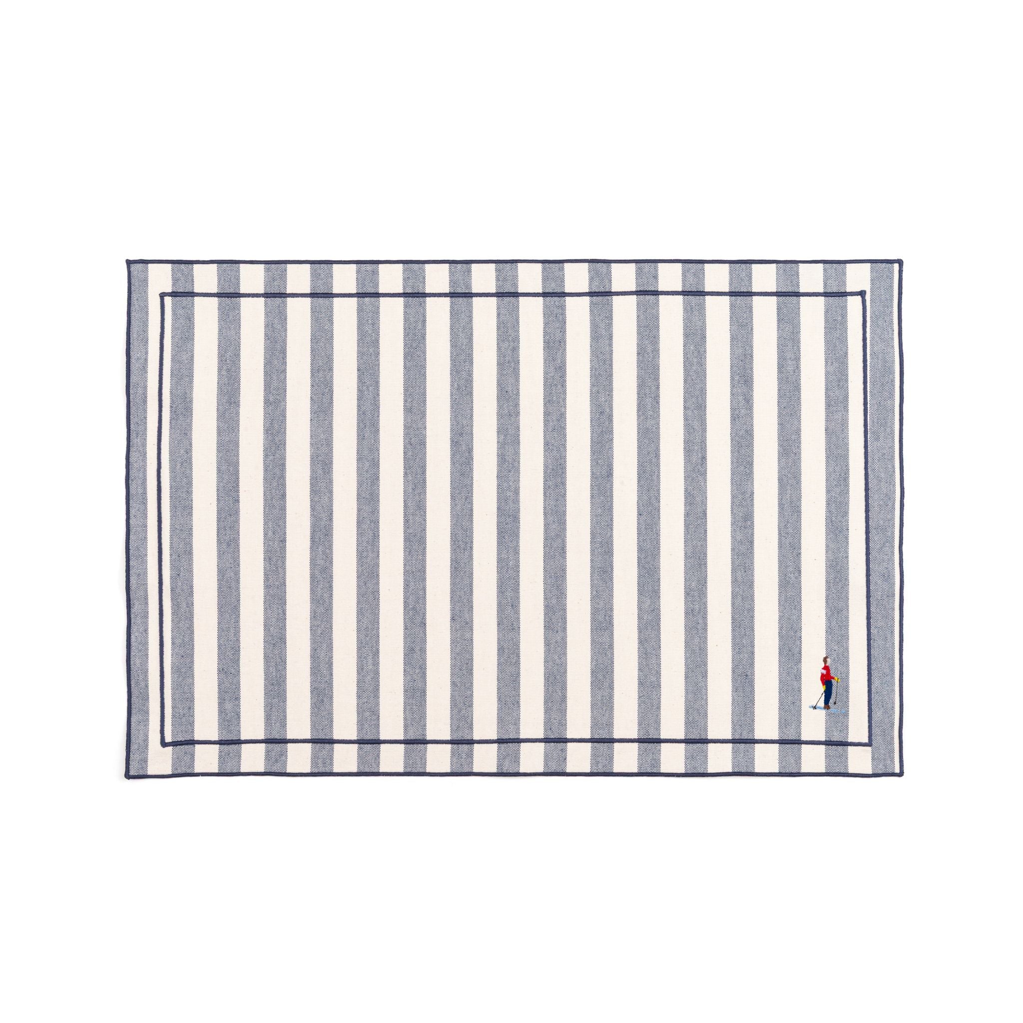 Linge de table Barra, en coton, avec des sportifs rétro brodés