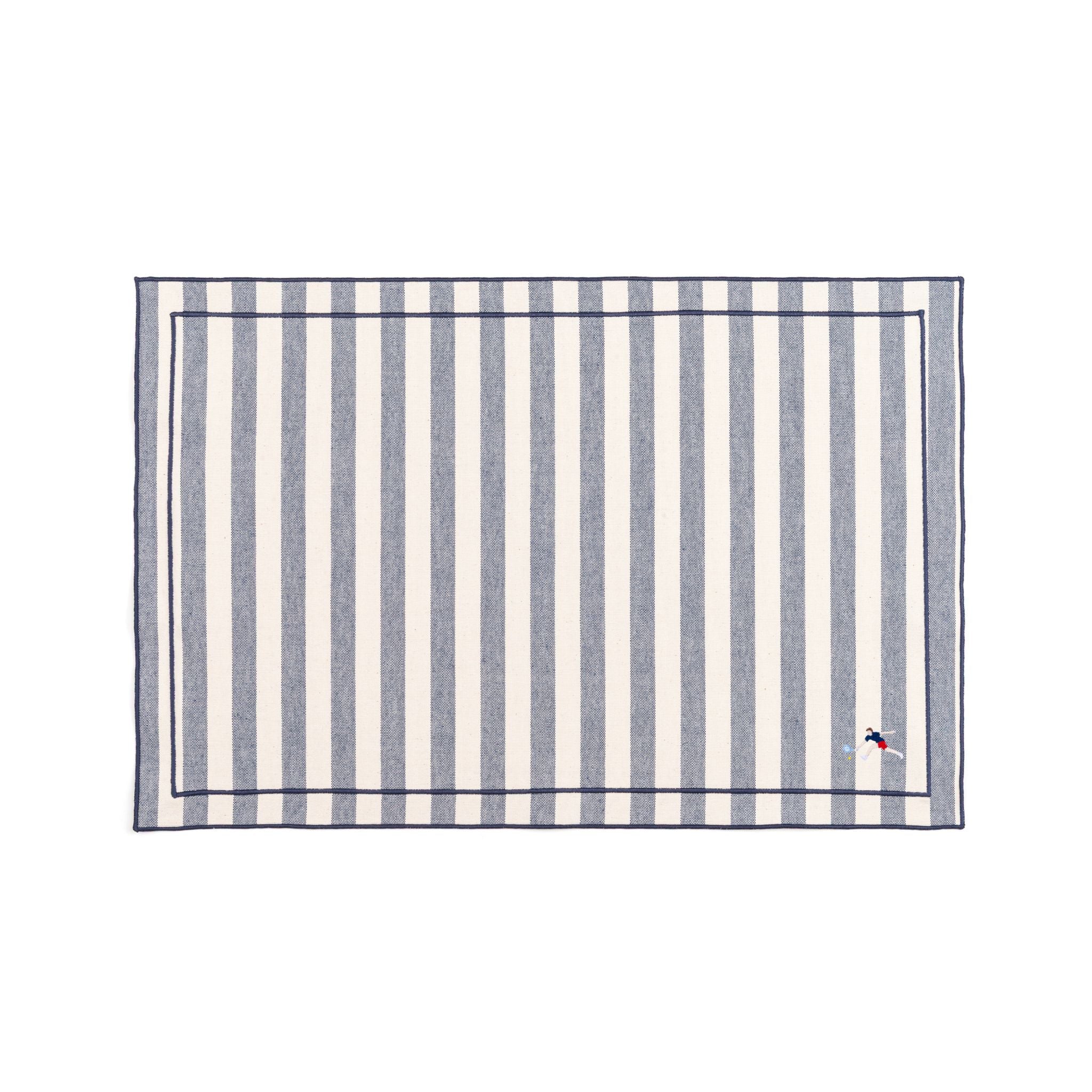 Linge de table Barra, en coton, avec des sportifs rétro brodés