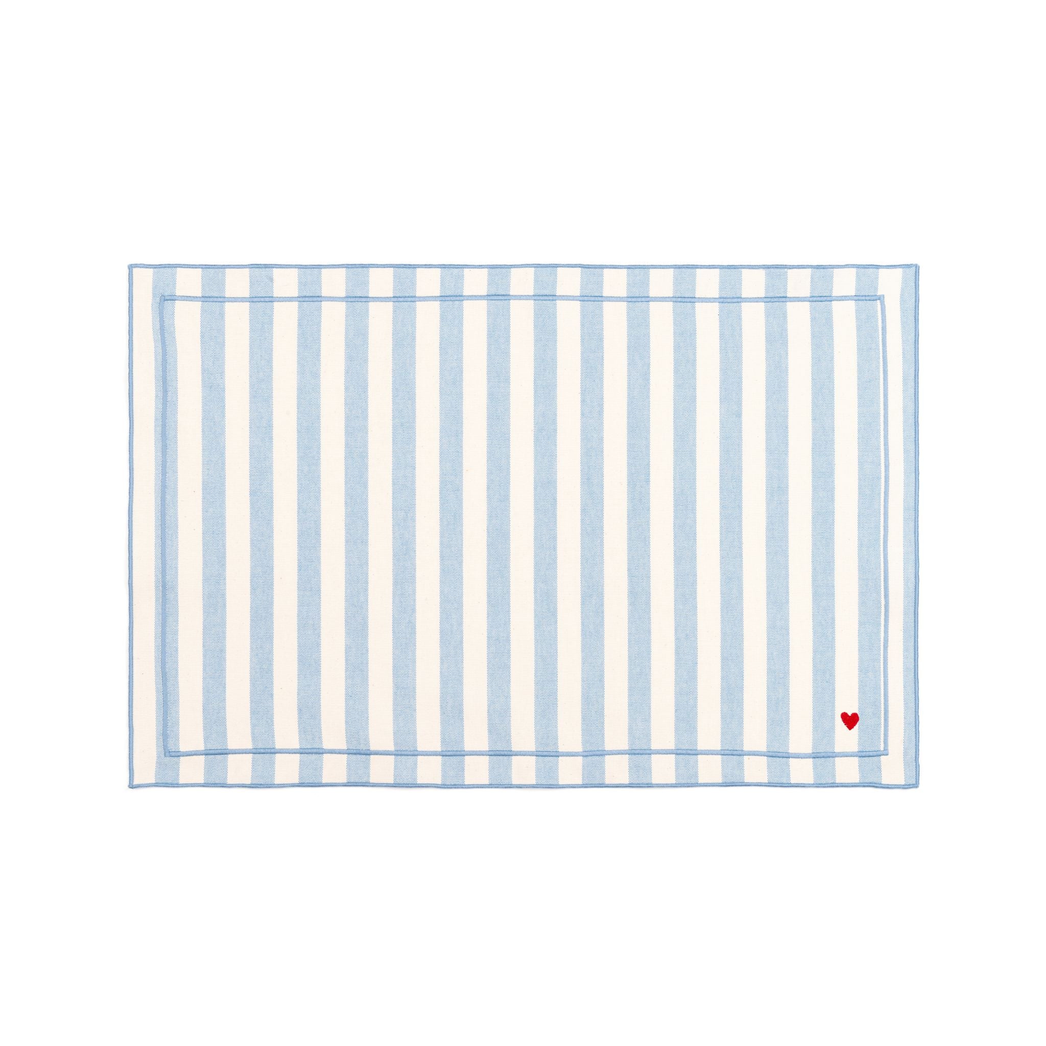 Roupa de mesa Barra, em algodão, com corações bordados