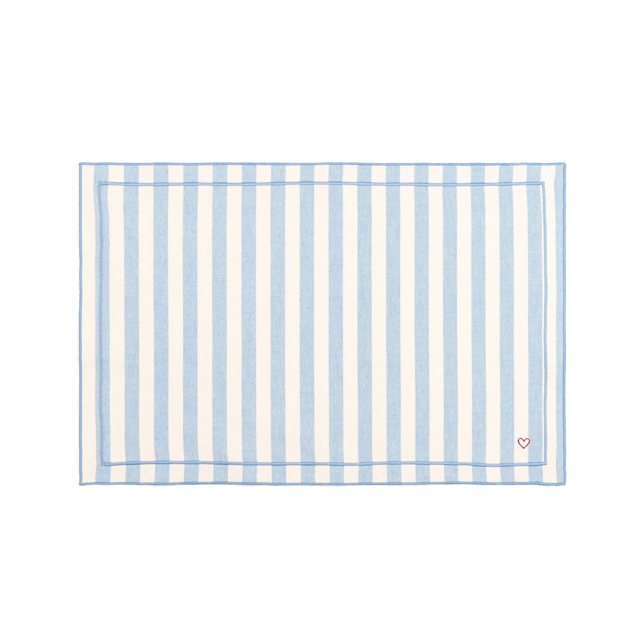 Roupa de mesa Barra, em algodão, com corações bordados