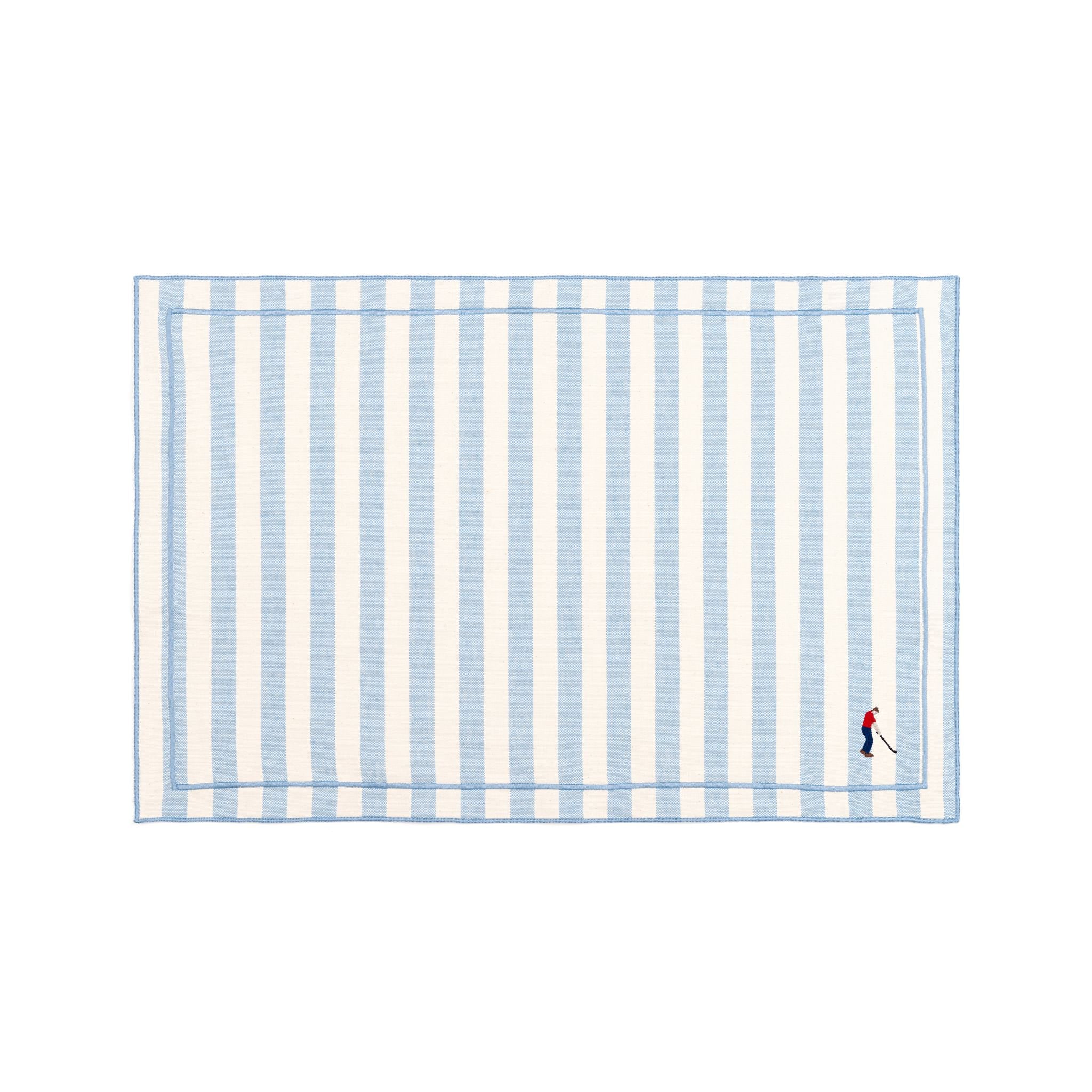 Linge de table Barra, en coton, avec des sportifs rétro brodés