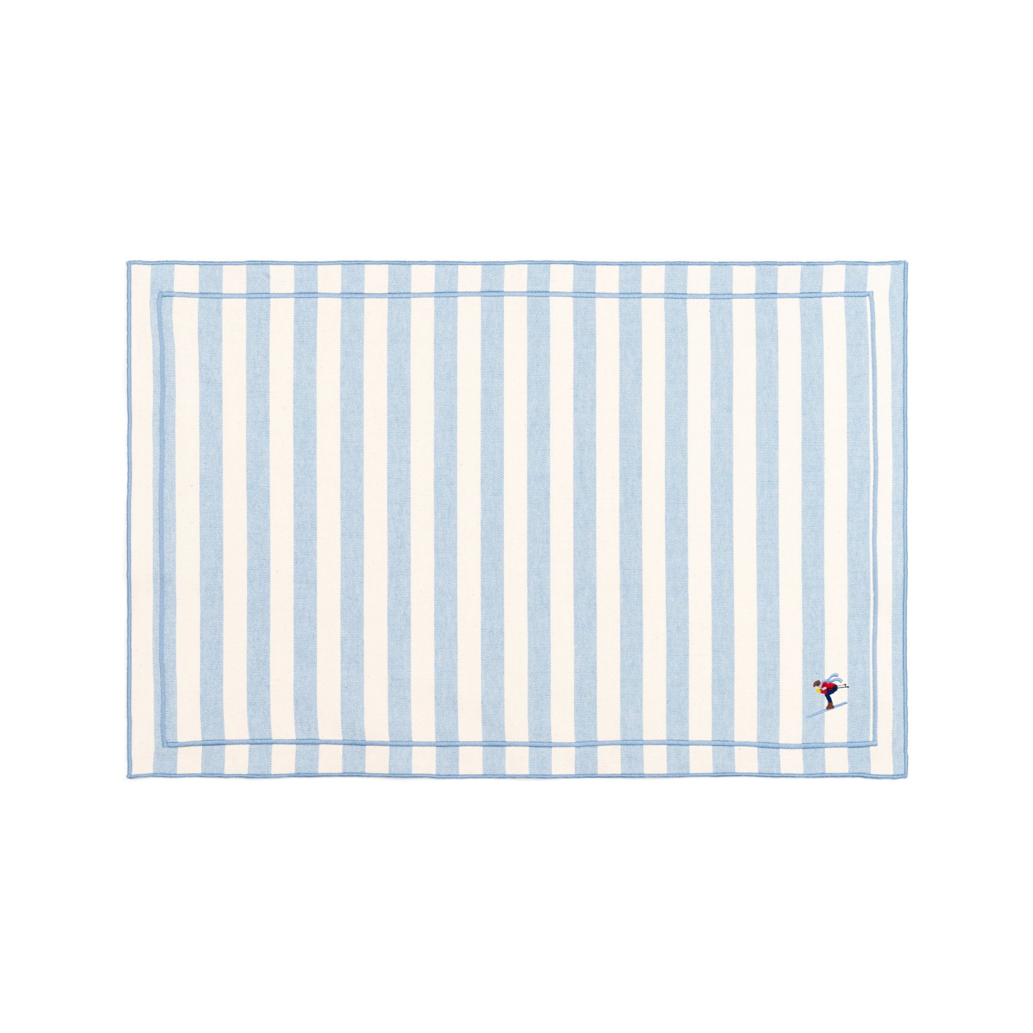Linge de table Barra, en coton, avec des sportifs rétro brodés