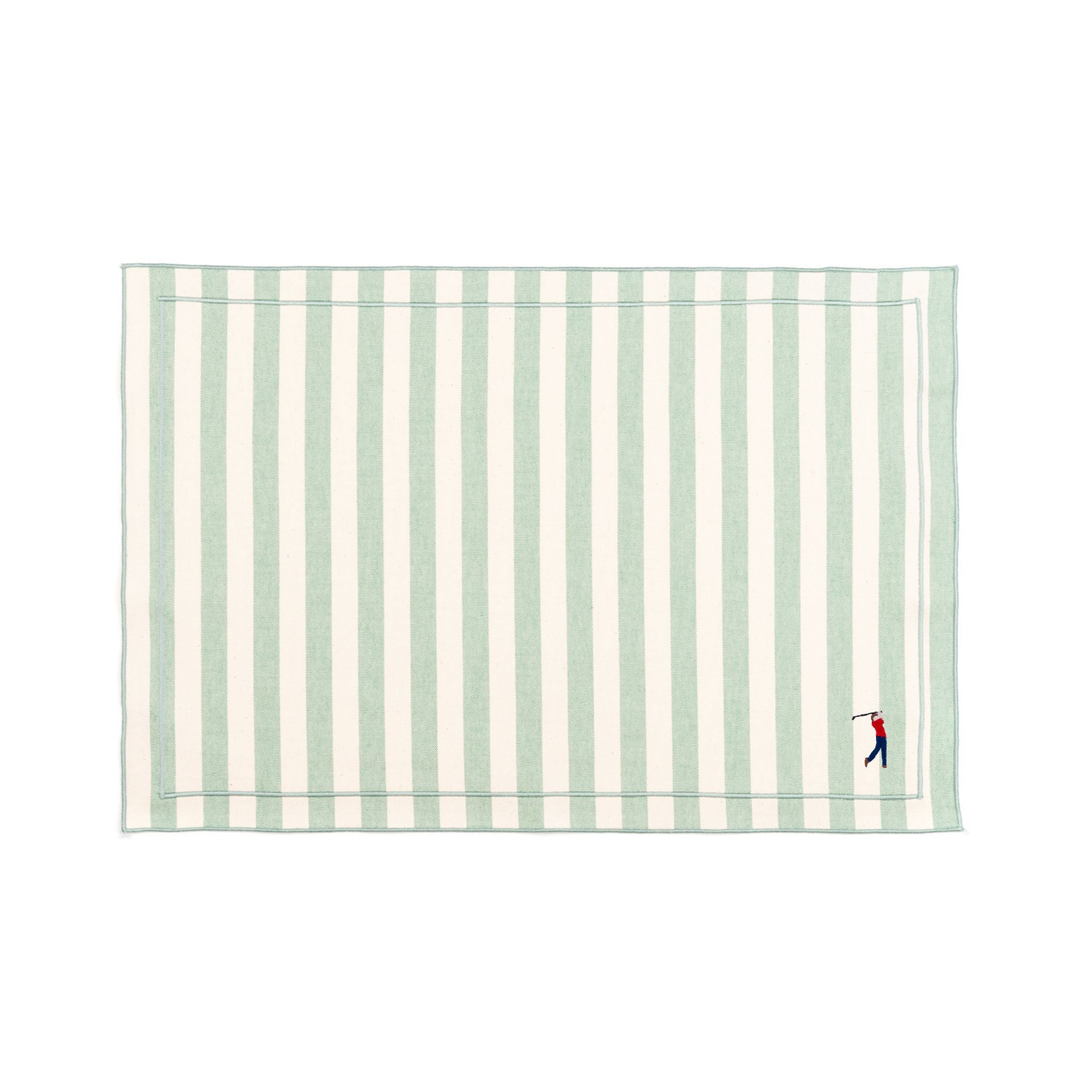 Linge de table Barra, en coton, avec des sportifs rétro brodés
