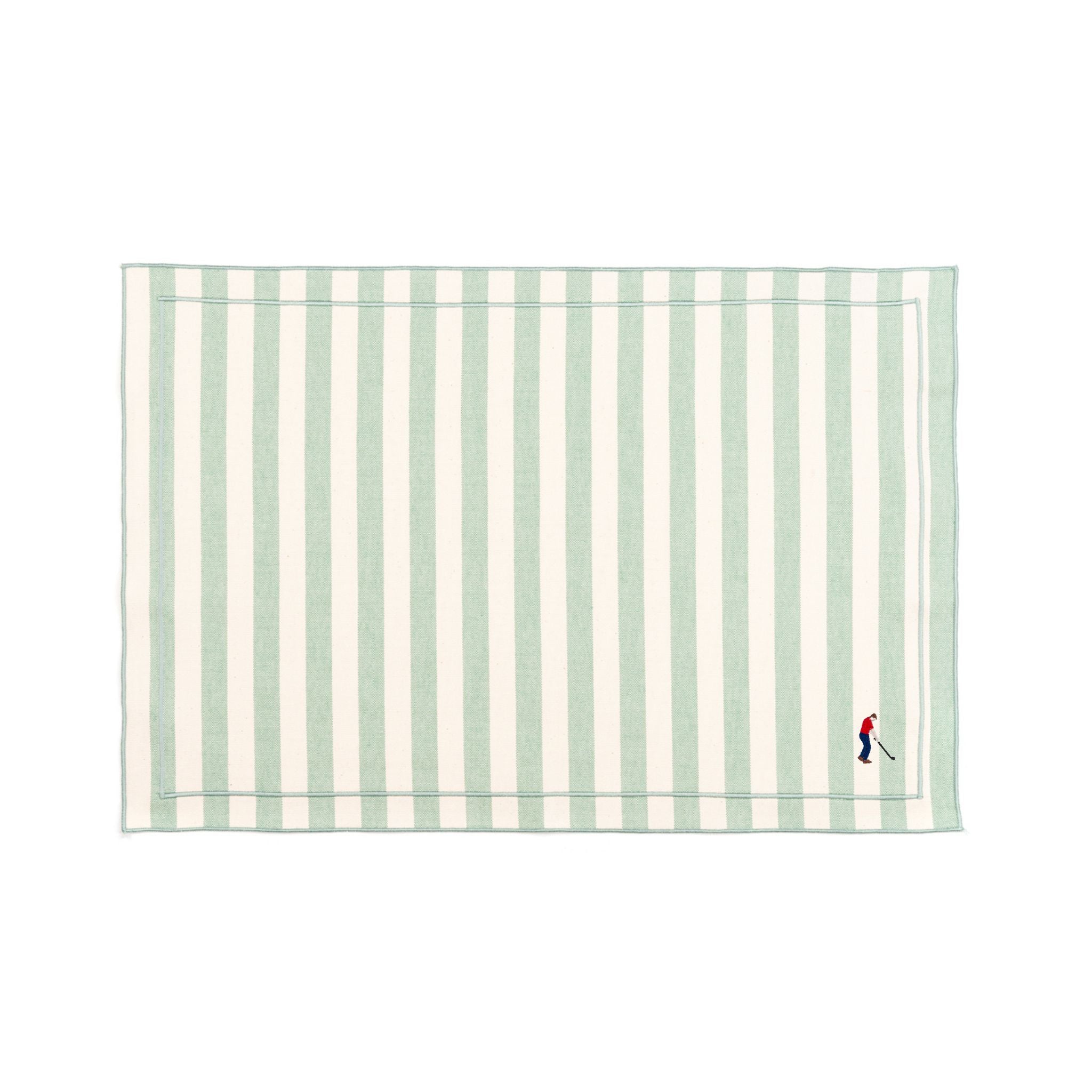 Linge de table Barra, en coton, avec des sportifs rétro brodés