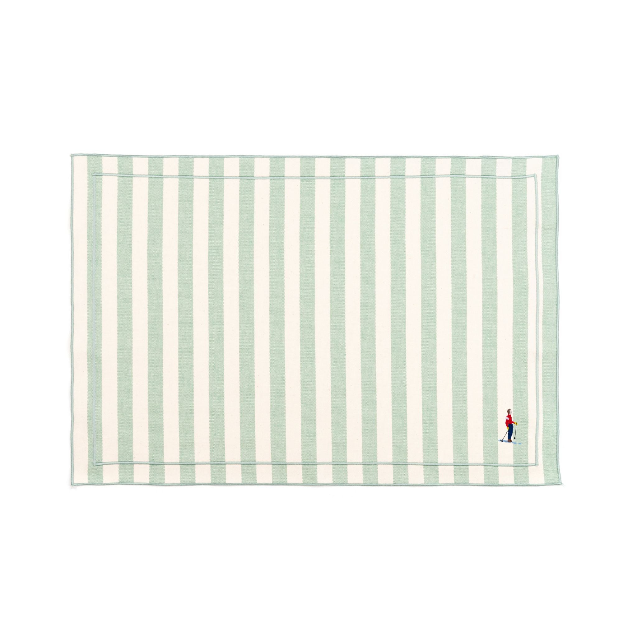 Linge de table Barra, en coton, avec des sportifs rétro brodés