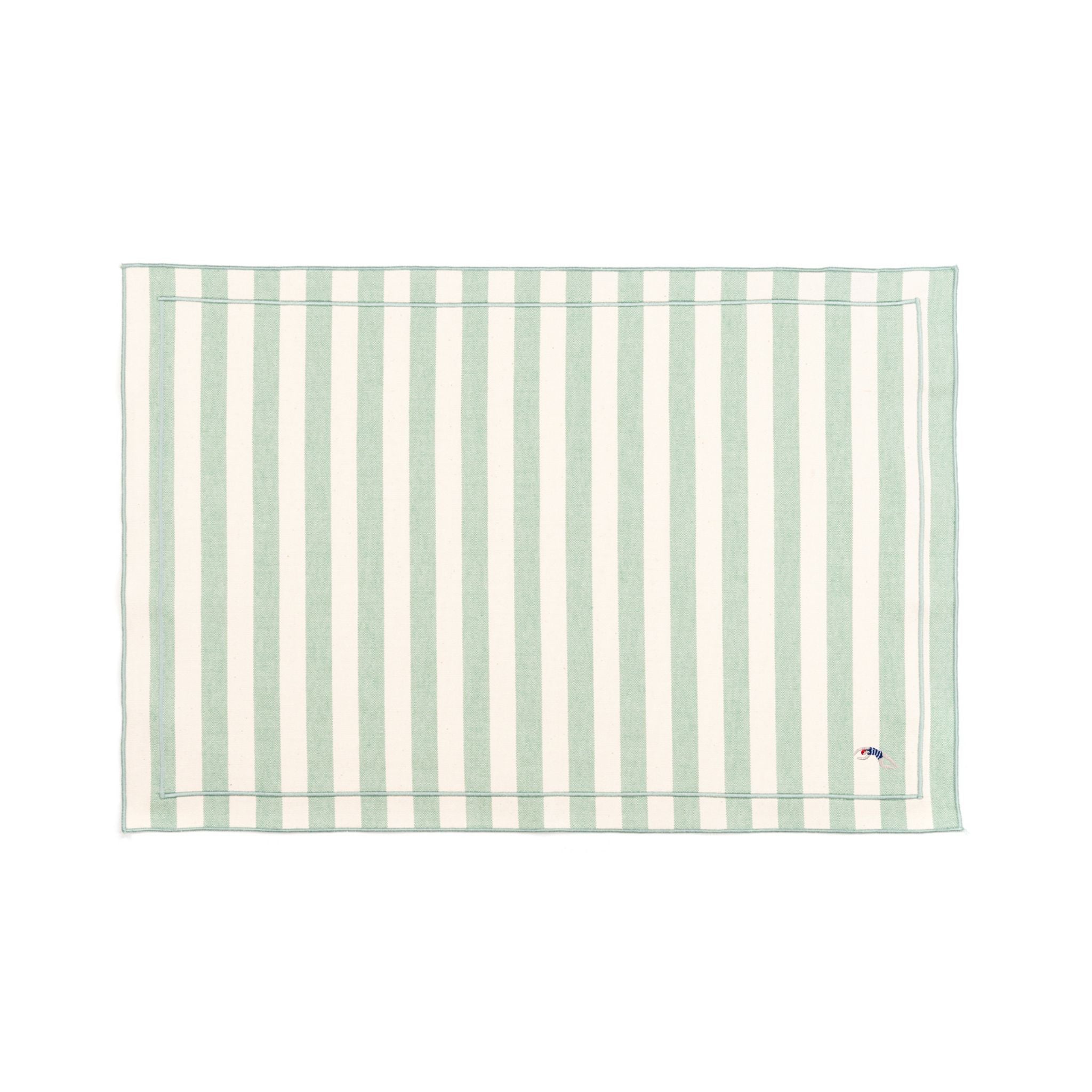 Linge de table Barra, en coton, avec des sportifs rétro brodés