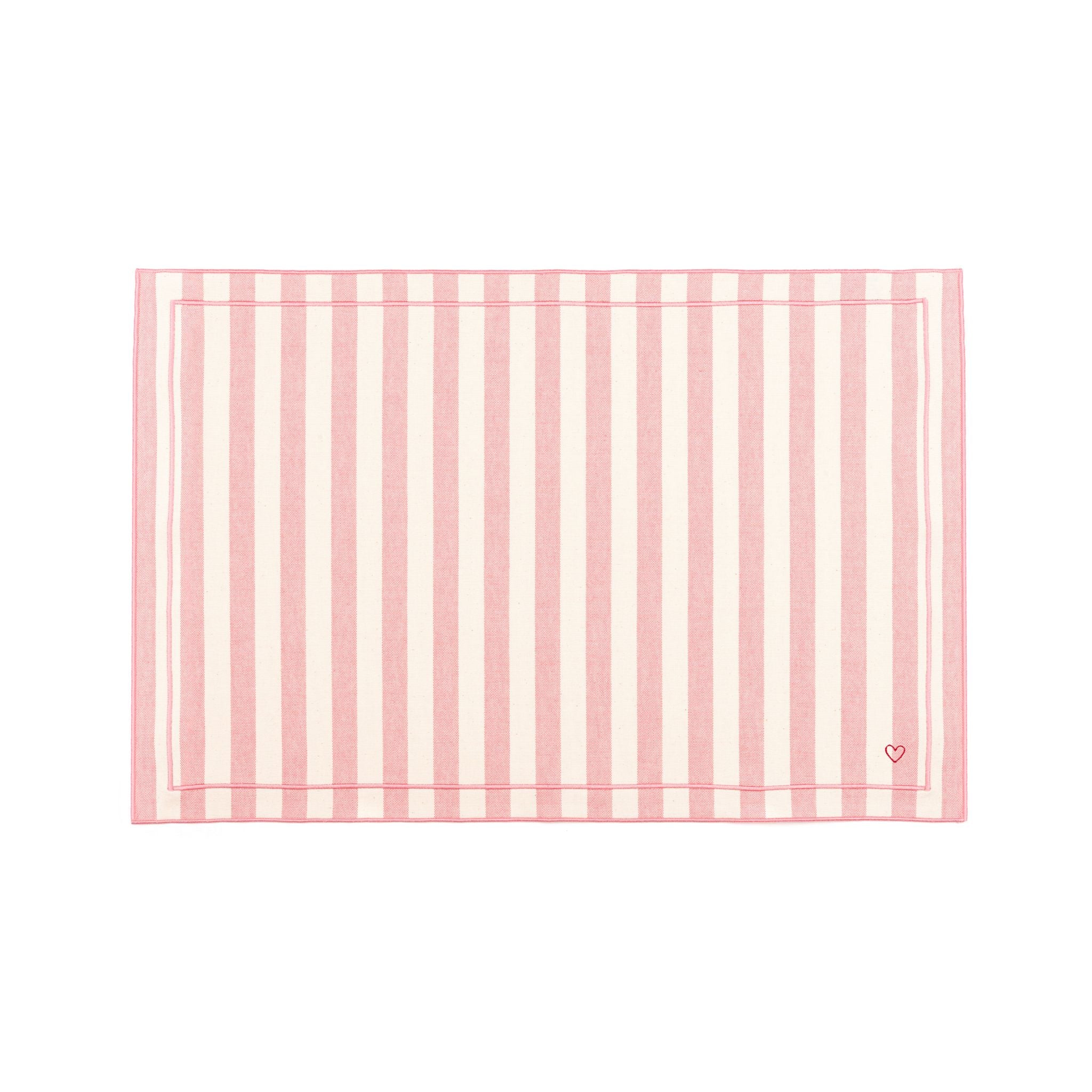 Roupa de mesa Barra, em algodão, com corações bordados