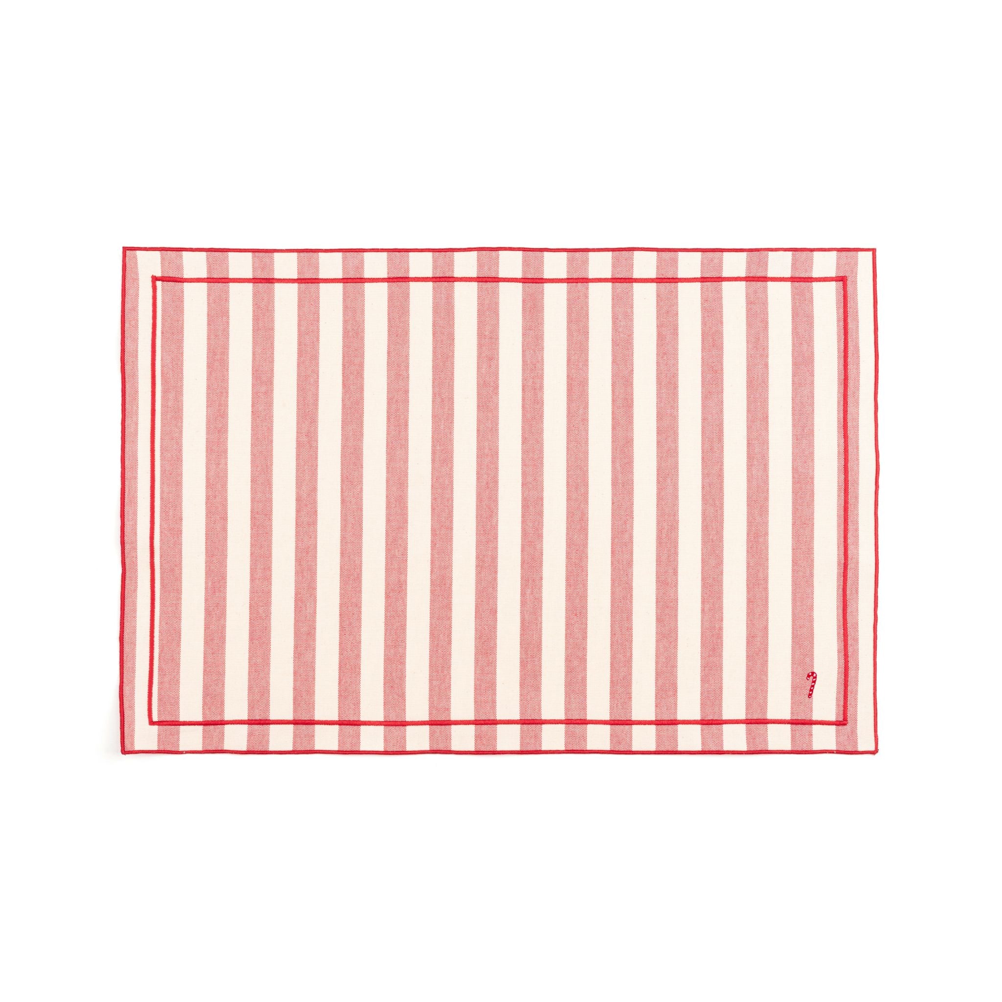 Linge de table Barra, en coton, avec des petits motifs de Noël brodés