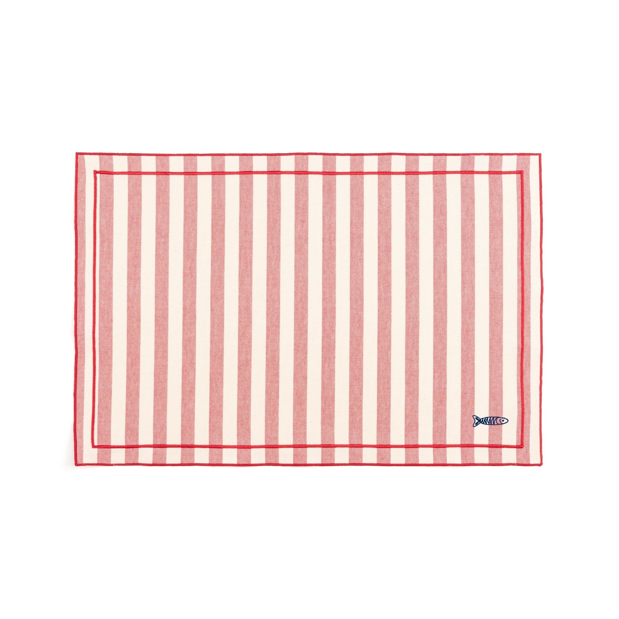 Linge de table Barra, en algodón, avec des motifs inspirés du Portugal brodés