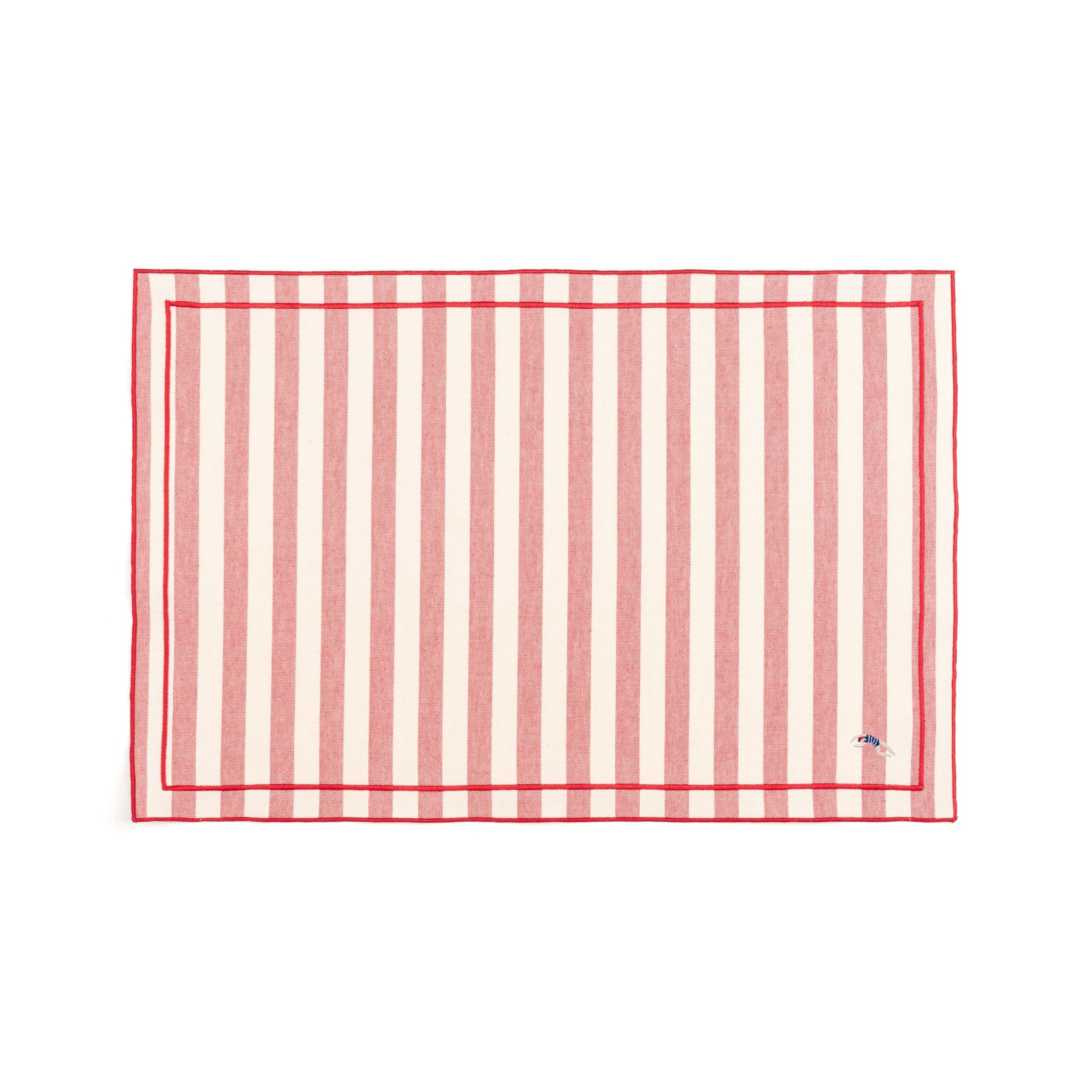 Linge de table Barra, en coton, avec des sportifs rétro brodés