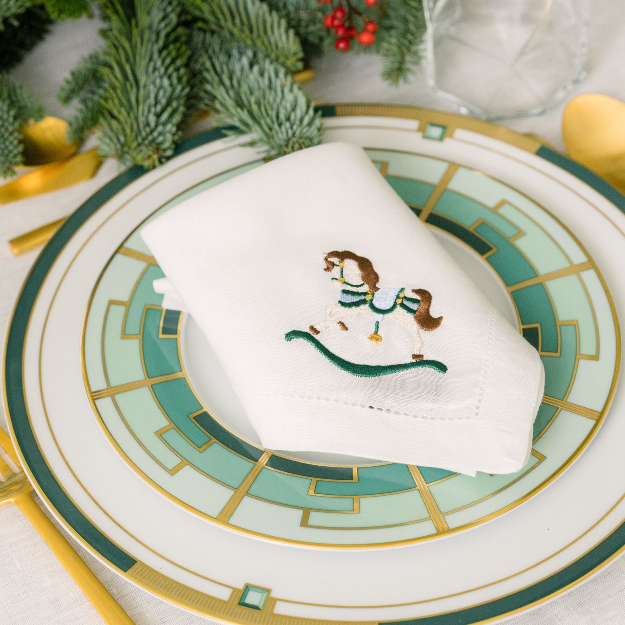 Mafra algodão com bordados de Natal