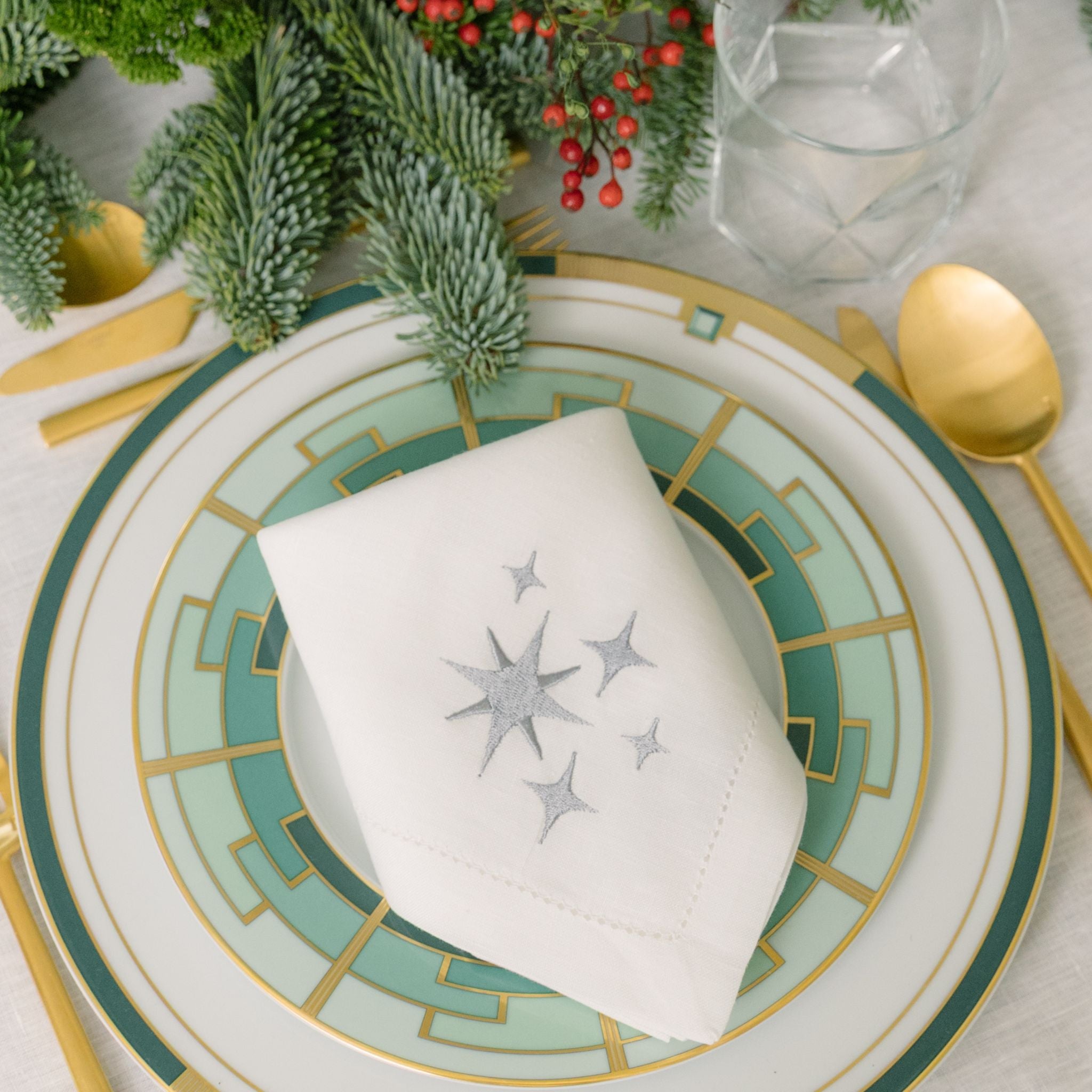 Mafra algodão com bordados de Natal