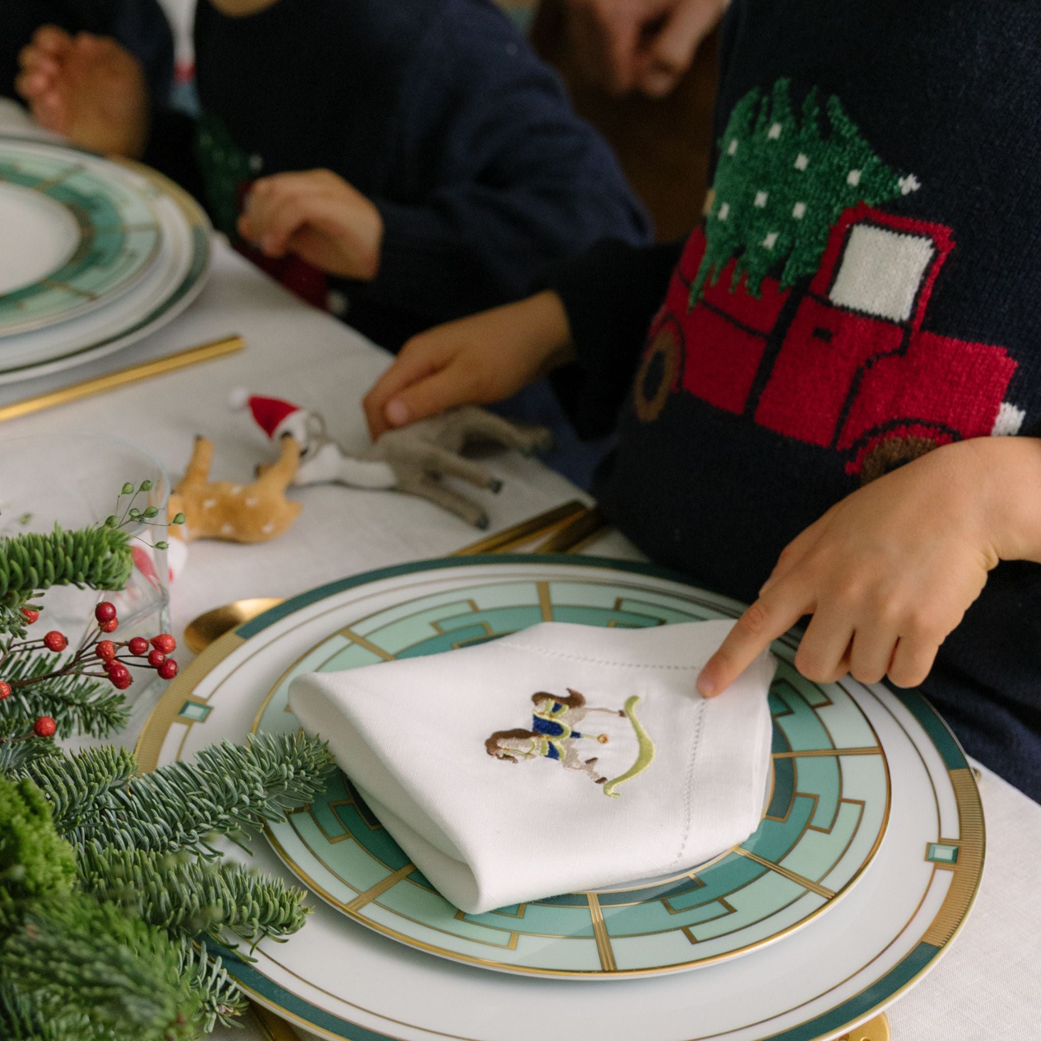 Mafra algodão com bordados de Natal