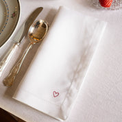 Mafra table linen with heart embroidery
